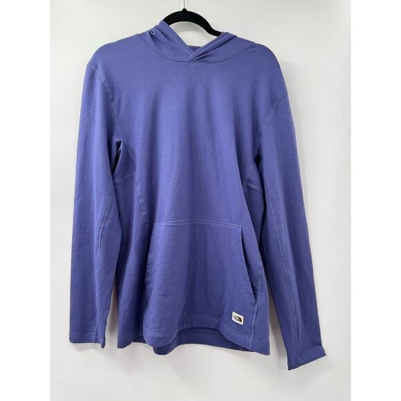 The North Face Sweatshirt Mens M Cave Blue Slim Fit Terry Hoody Kangaroo‎ Pocket - Picture 1 of 6